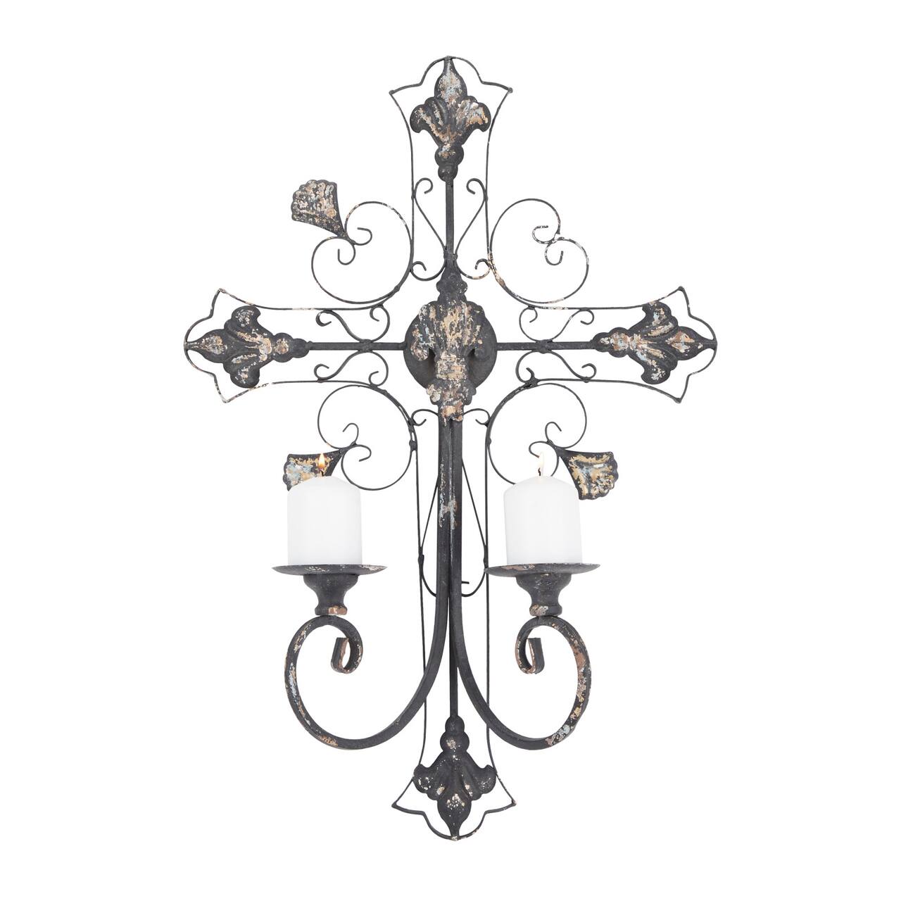 Black Iron French Country Wall Decor, 24" x 16" x 6"